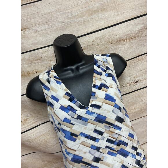 White House Black Market Womens Tank Top Size XS Blue Silk Shirt Blouse Career - Picture 4 of 10